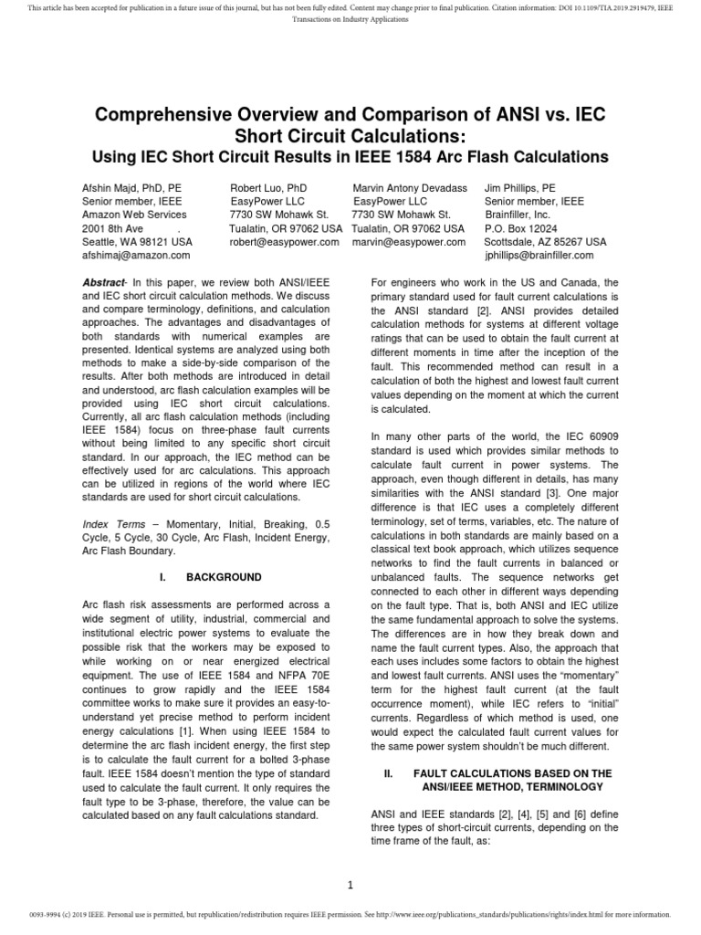 Comprehensive Overview and Comparison of ANSI vs. IEC | PDF ...