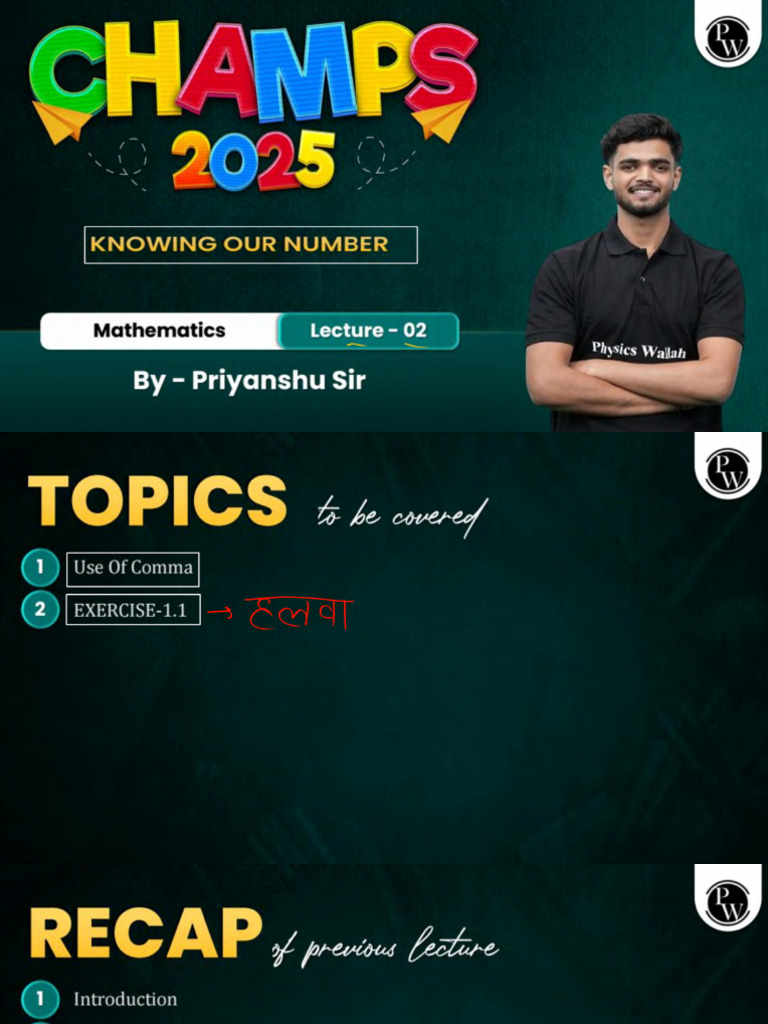 Knowing Our Number 02 - Class Notes - Champs 2025 | PDF