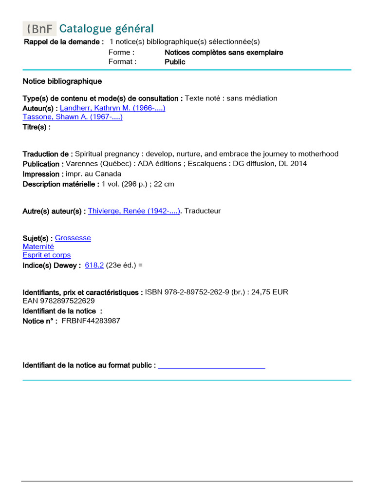 Liste de Notices Complètes. | PDF
