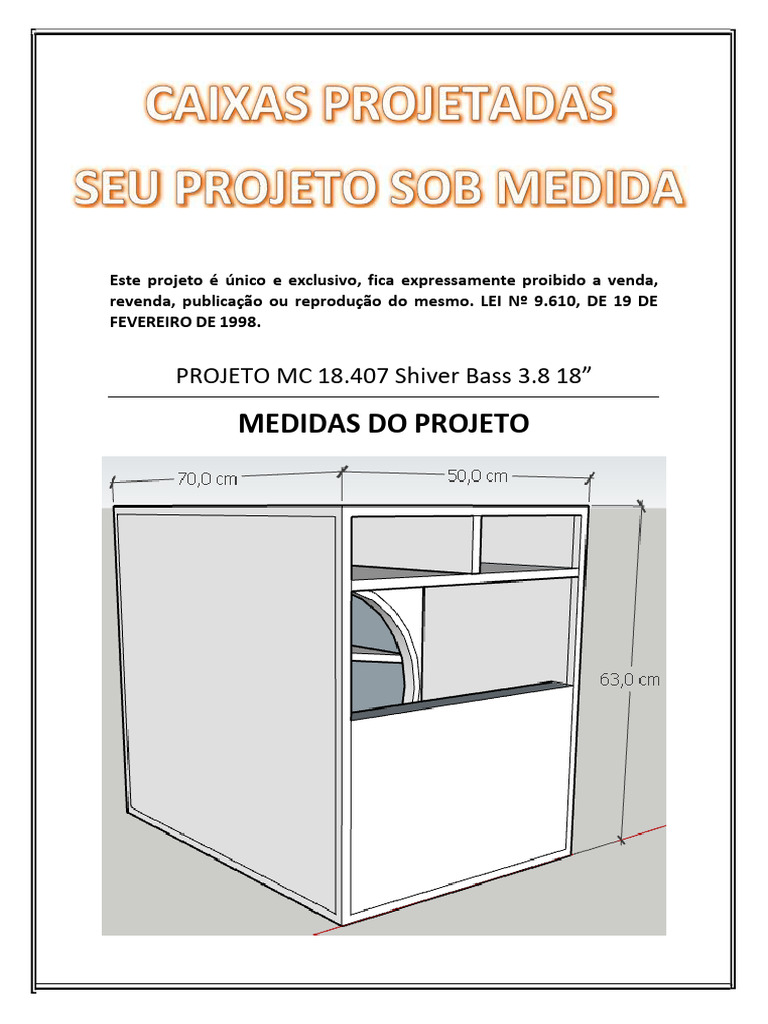 Projeto Caixa Shiver Bass 3.8 18” | PDF