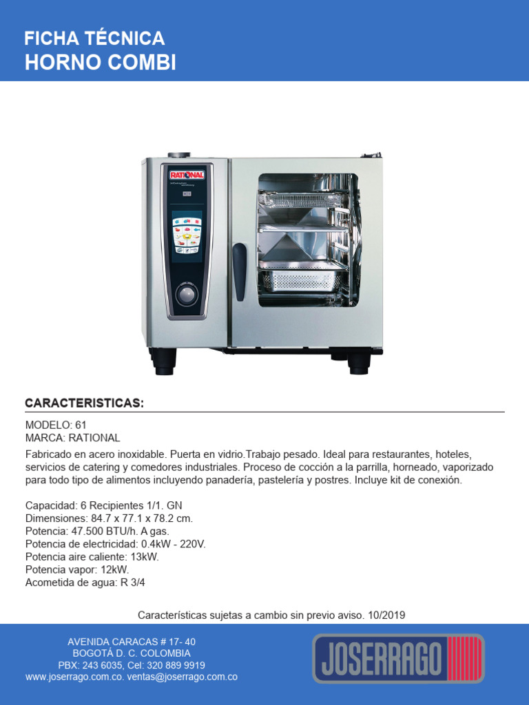 Horno Combi Rational 61 | PDF