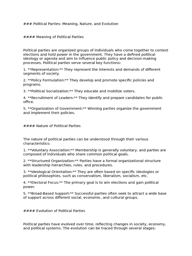Understanding Political Parties and Systems | PDF | Political Parties ...