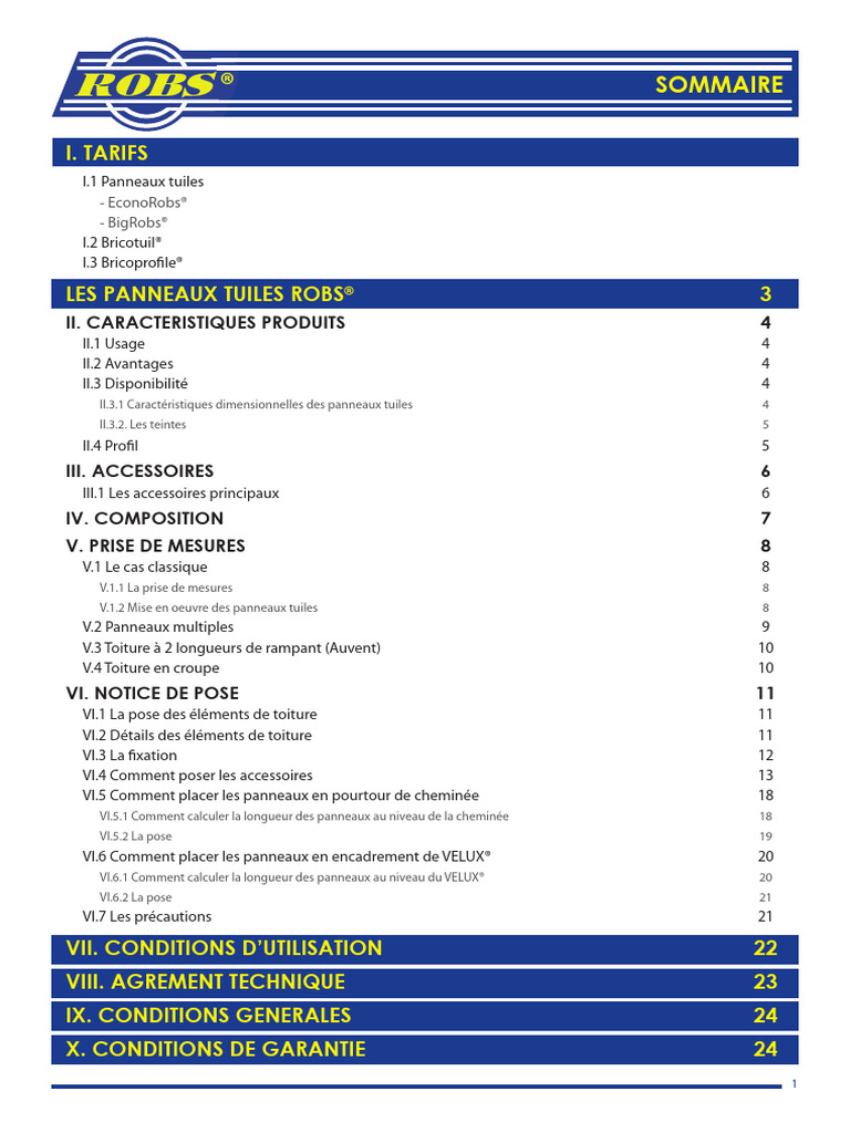 Tuiles Robs Notice | PDF