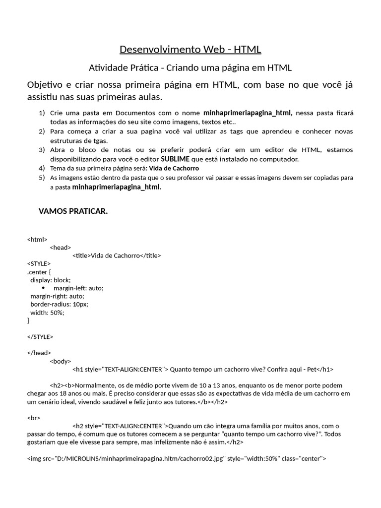 Html do exerc cio pdf