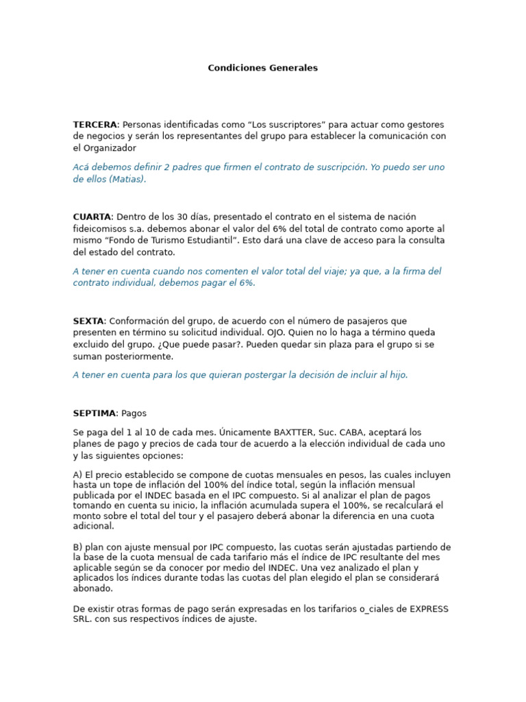 Condiciones Generales | PDF