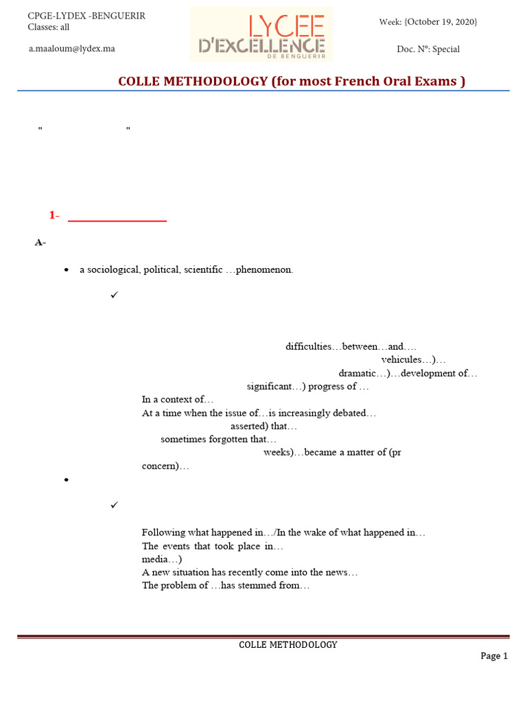 Colle Methodology | PDF