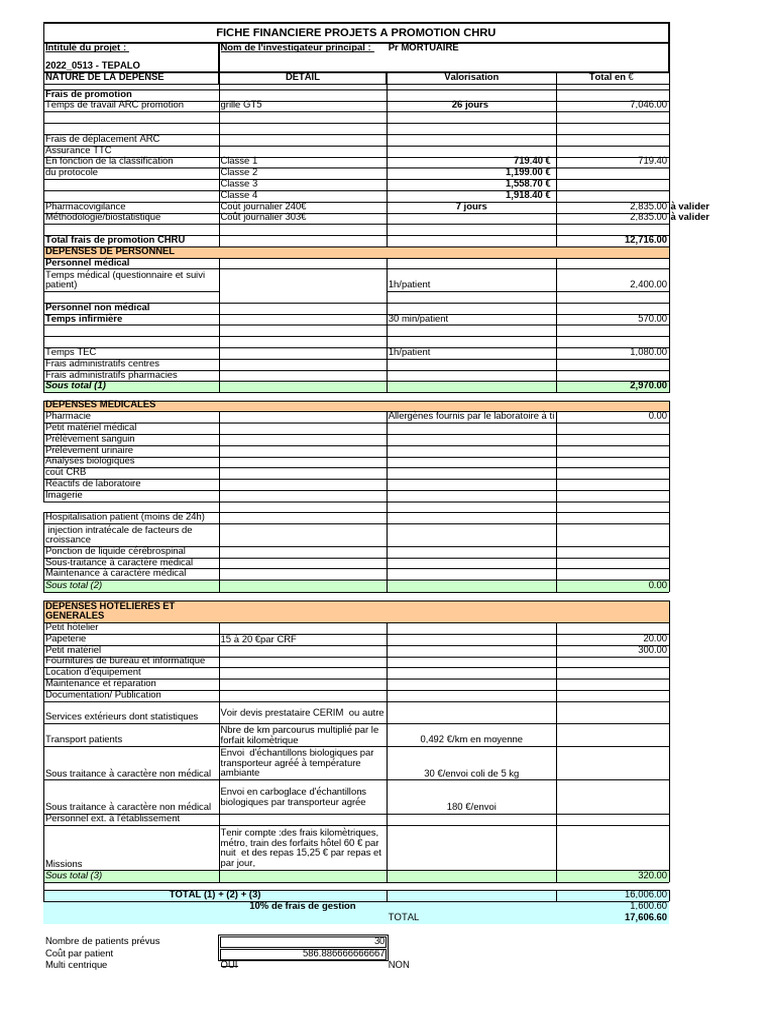 Fiche Financière Mortuaire 2022 - 0513 - Tepalo | PDF