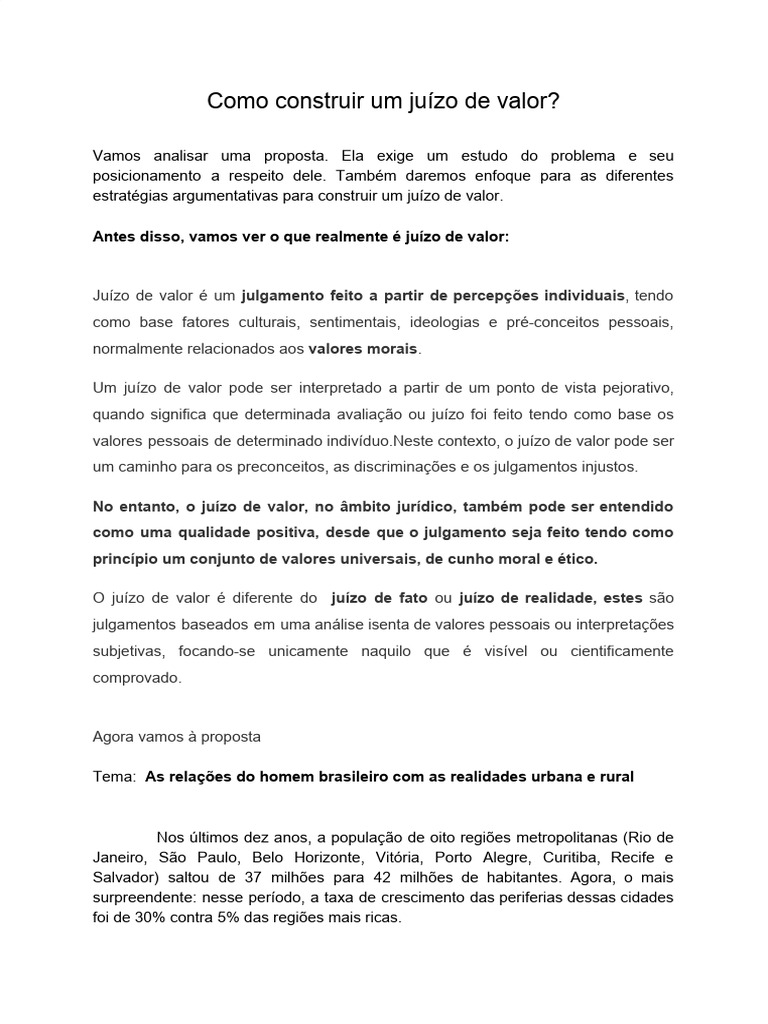 Juízo de Valor | PDF
