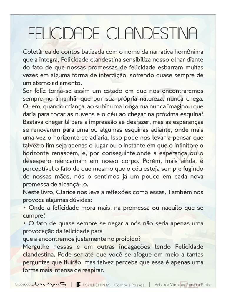Felicidade Clandestina | PDF
