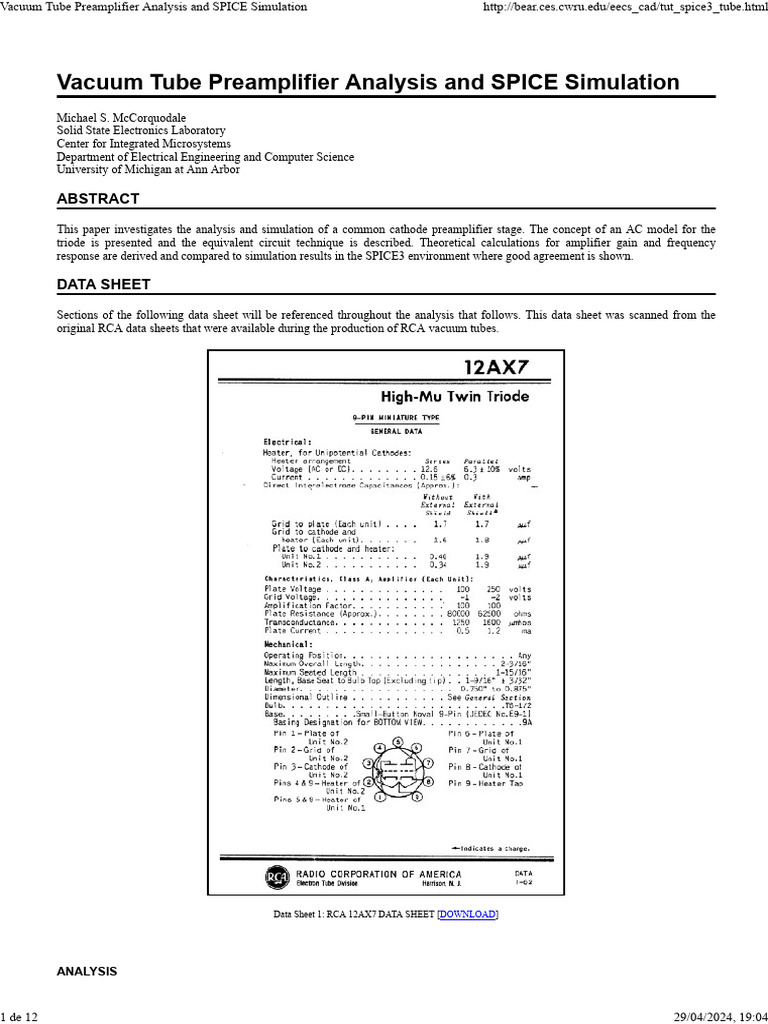 Preamplifier and spice simulation pdf