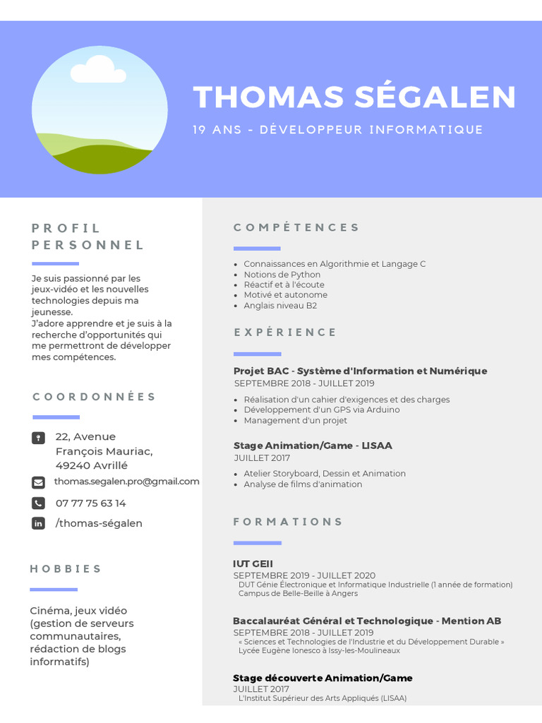 CV Thomas SÉGALEN | PDF