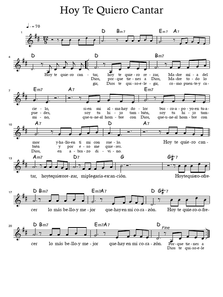 Hoy Te Quiero Cantar | PDF