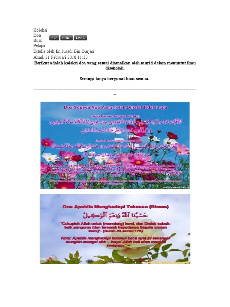 Koleksi Doa Buat Pelajar