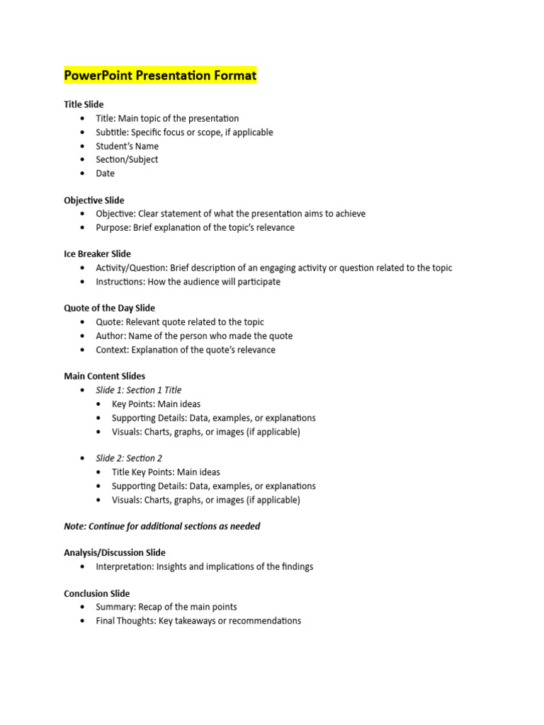 PowerPoint & Handout Format Guide | PDF | Image | Business