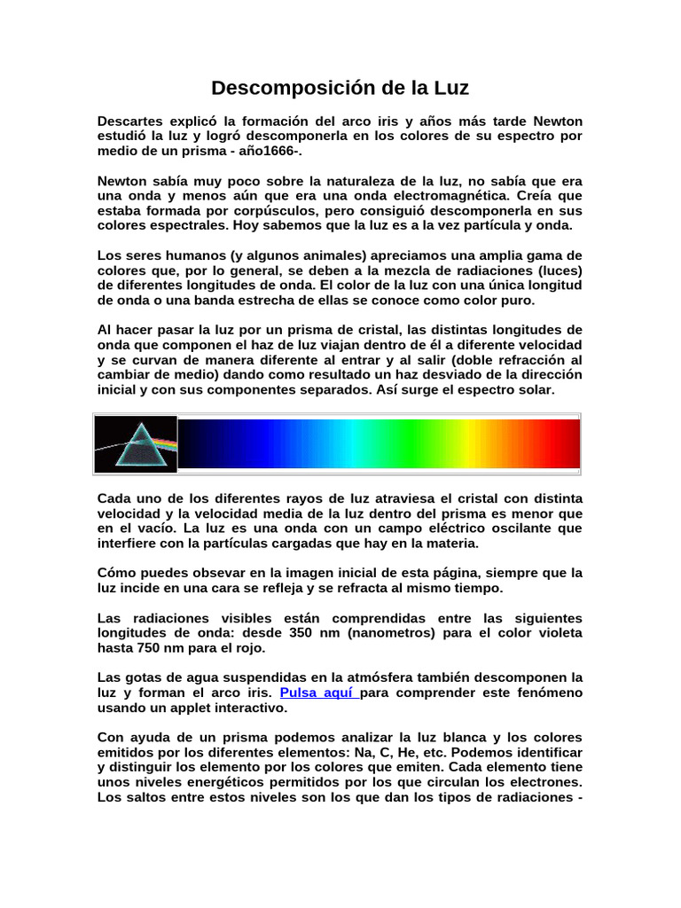 Descomposición de la Luz | PDF