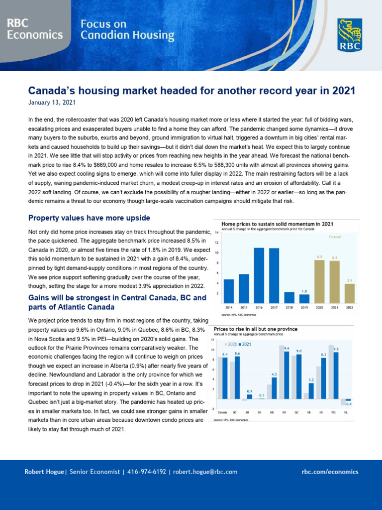 Canadaâ S Housing Market Headed For Another Record Year in 2021 | PDF