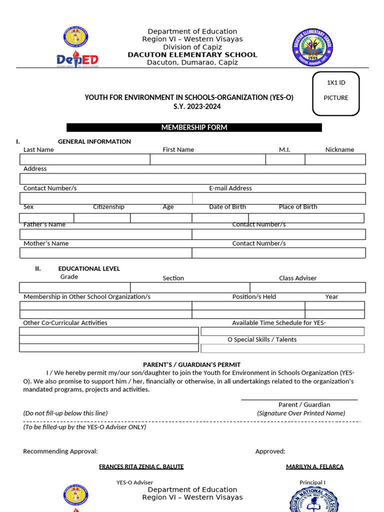 Yes o Membership Form | PDF