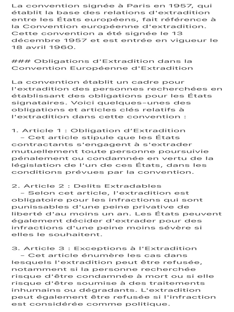 La Convention Signée À Paris en 1957, Qui Établit La Base Des Relations ...