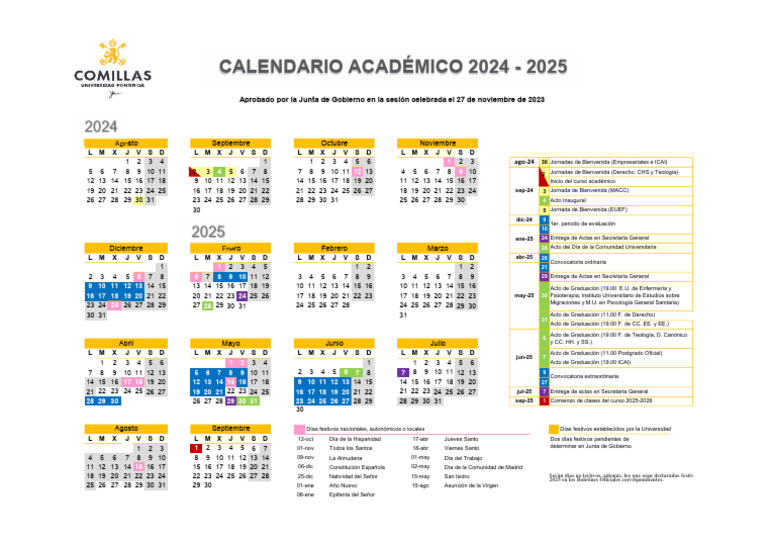Calendario Academico 2024 2025 | PDF
