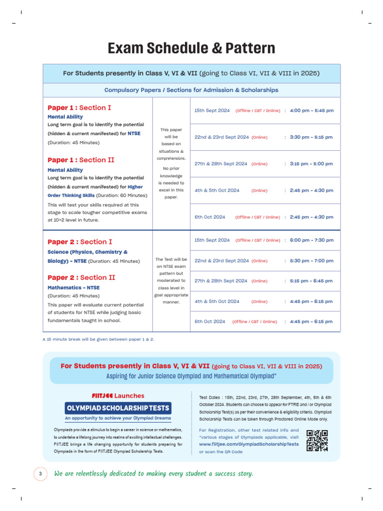 Exam Schedule Pattern Pdf
