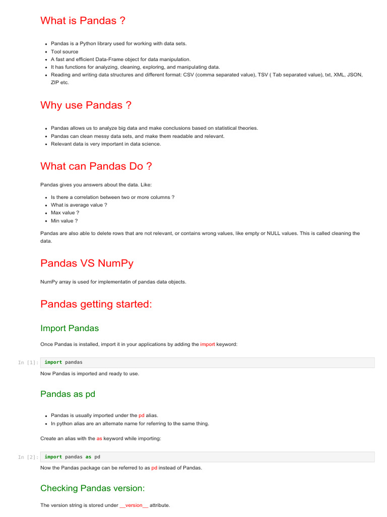 Python Pandas Notes 1697170346 | PDF