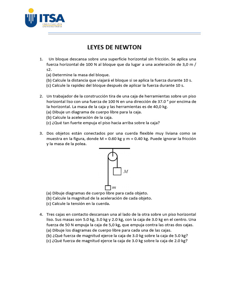 Experimentos con las Leyes de Newton | PDF | Fuerza | Las leyes del
