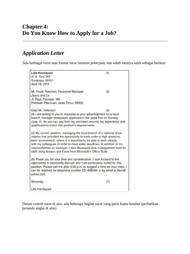 Job Application Letter Guide | PDF | Grammatical Tense | Language Arts ...
