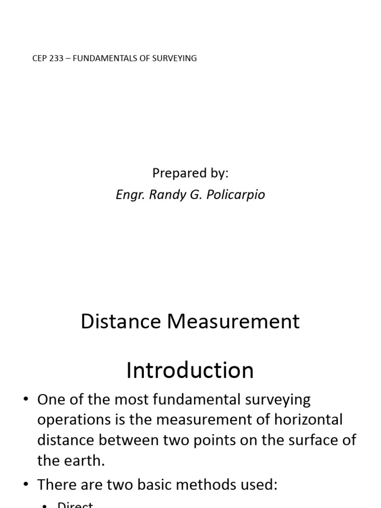 Measurement of Horizontal Distance | PDF