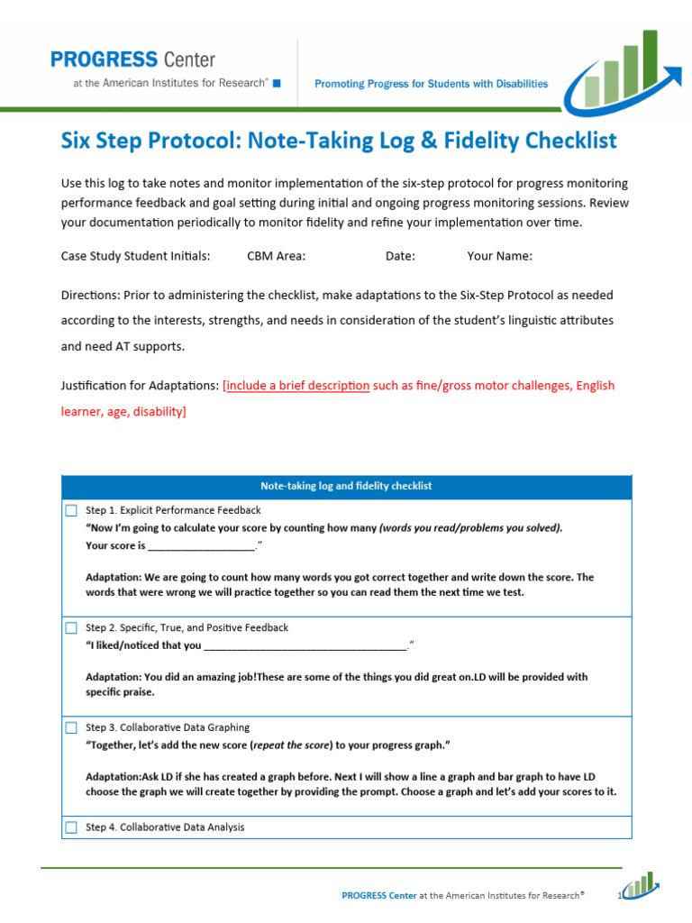 6StepProtocol Note Taking Fidelity | PDF