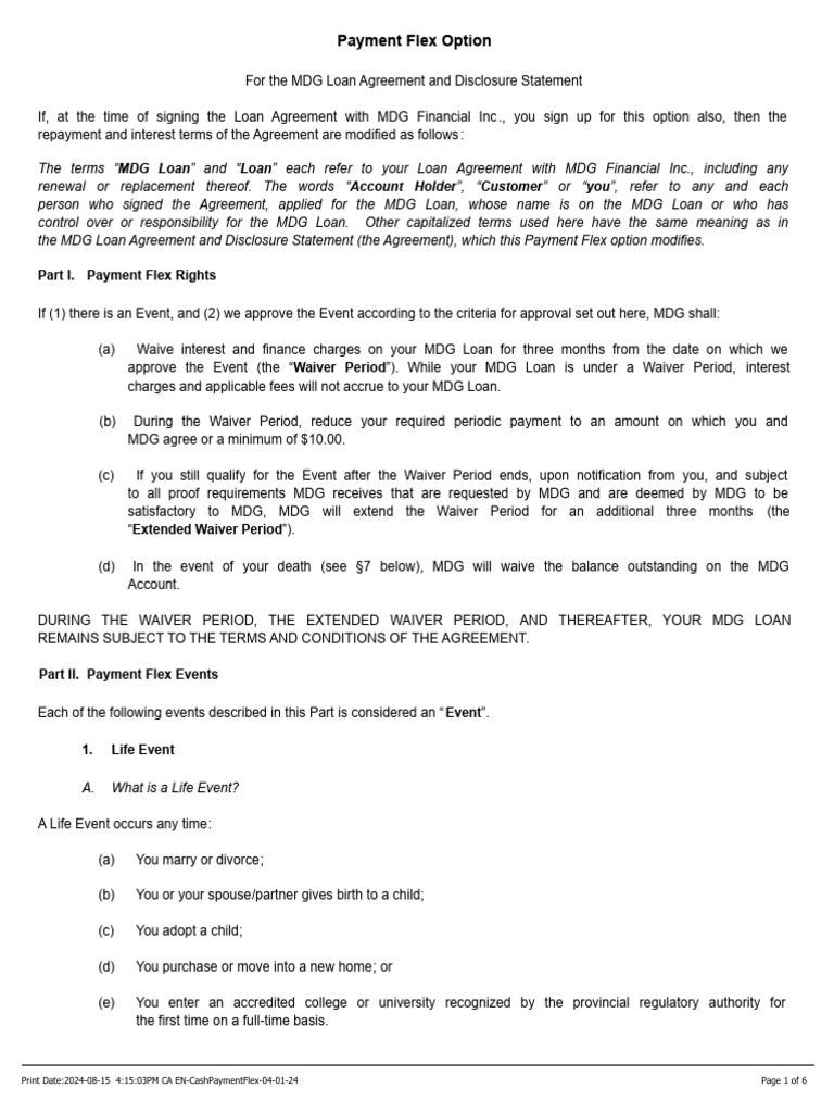 Payment Flex Option | PDF