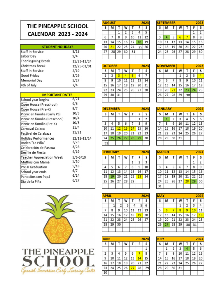 Pineapple+School+Calendar+2023-24 | PDF