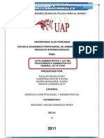 Acto Administrativo y Ley Del Procedimiento Administrativo General Ley #27444