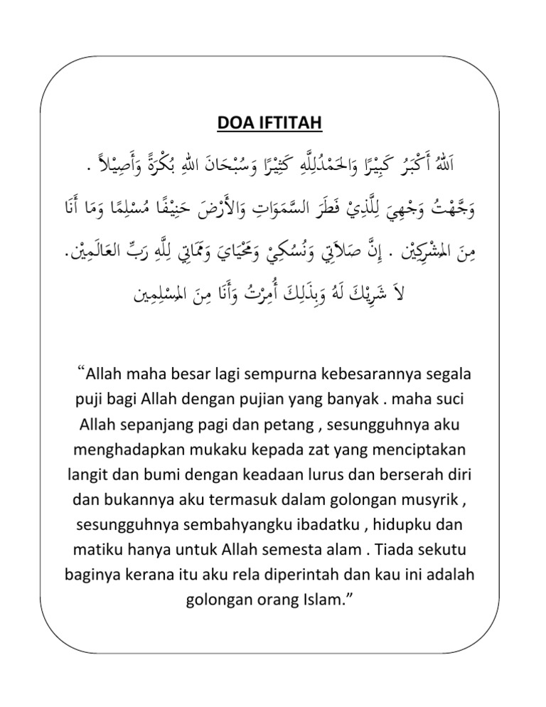 Doa Iftitah Pdf