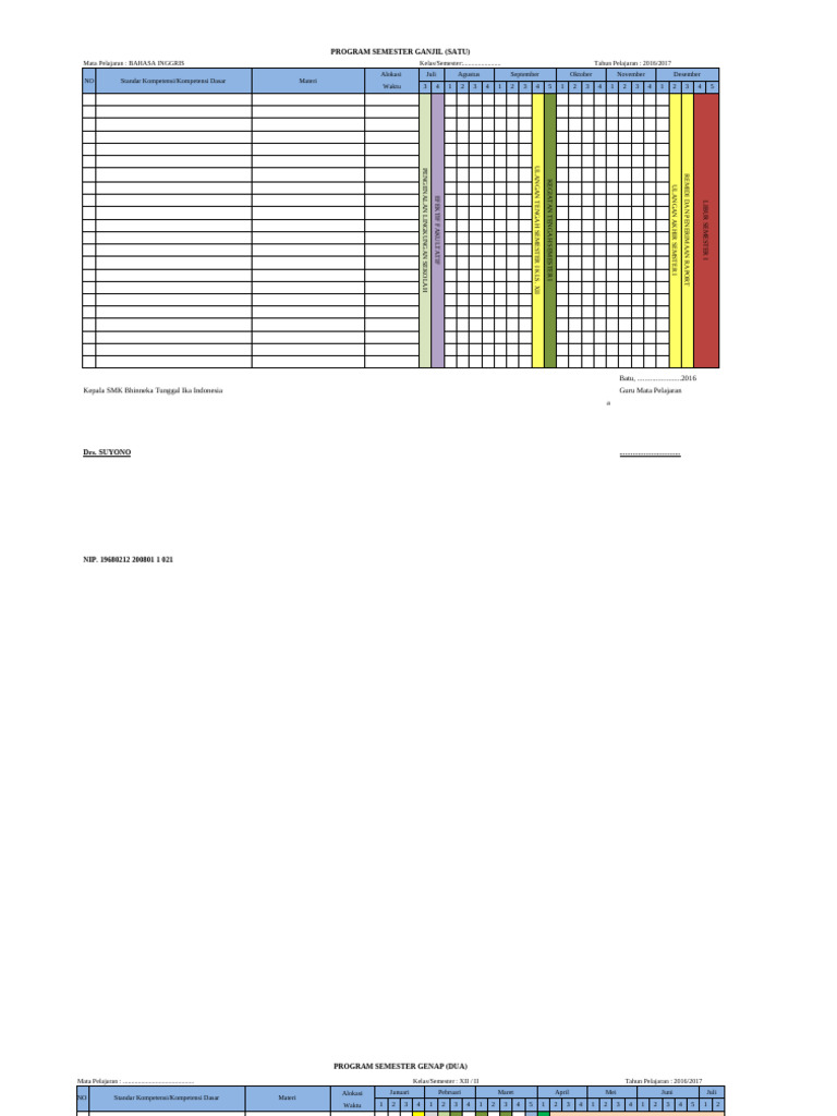 Format Promes Ganjil Bhinneka | PDF