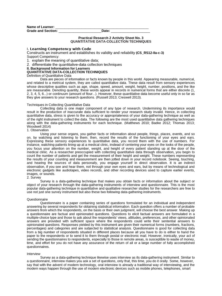 Practical Research 2 Las TM 3 | PDF