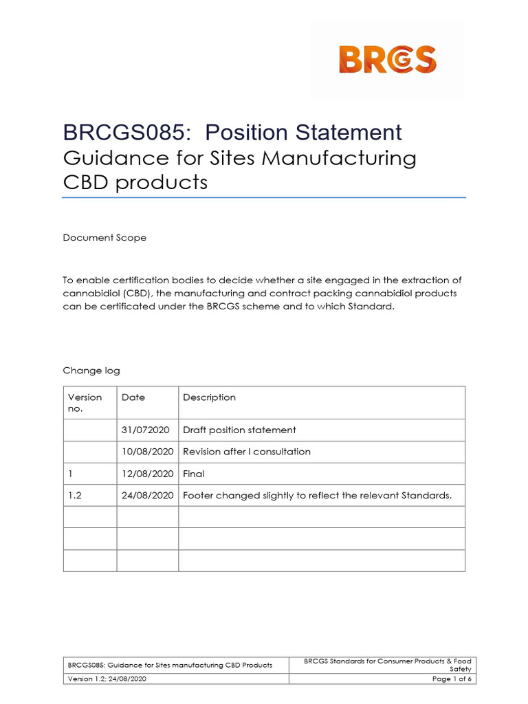 FL - 010521050049 - brcgs085 Position Statement Guidance For Sites ...