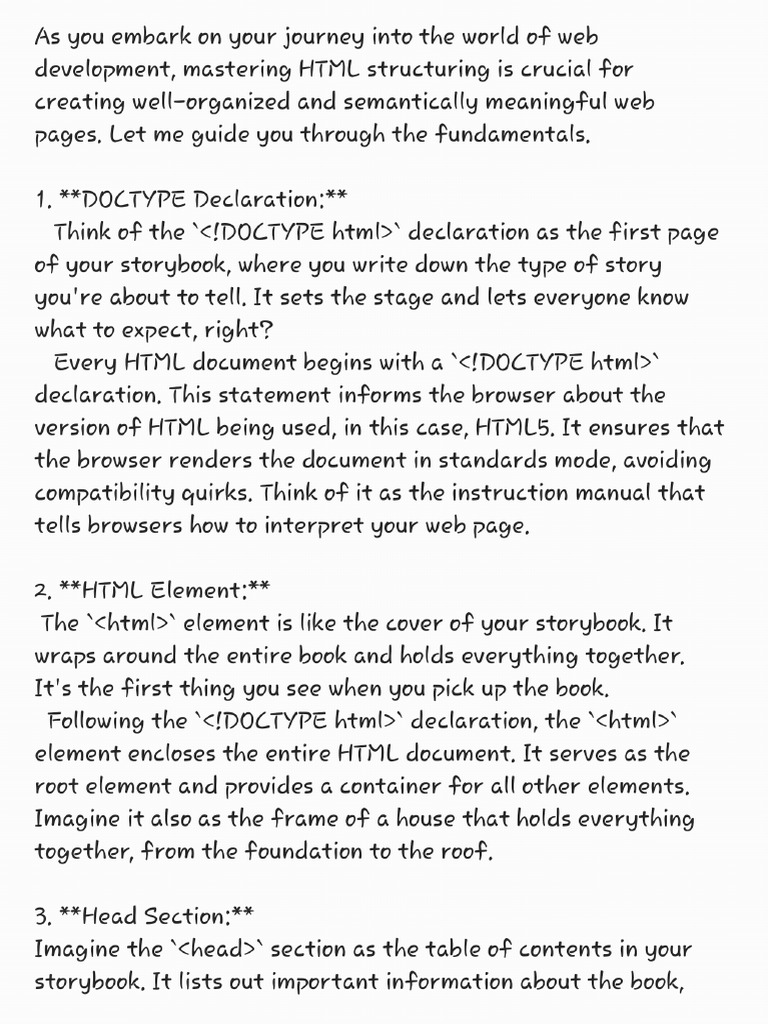 HTML STRUCTURING Guide | PDF