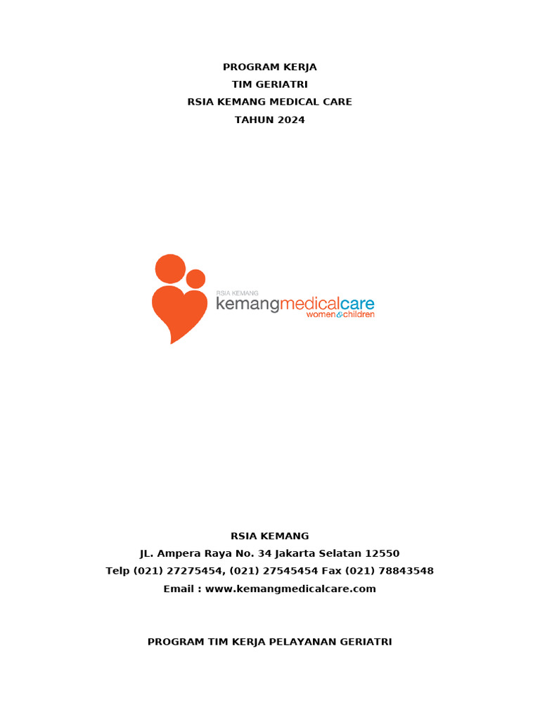 Program Kerja Tim Geriatri - 24 | PDF