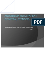 Anesthesia for a Patient of Mitral Stenosis