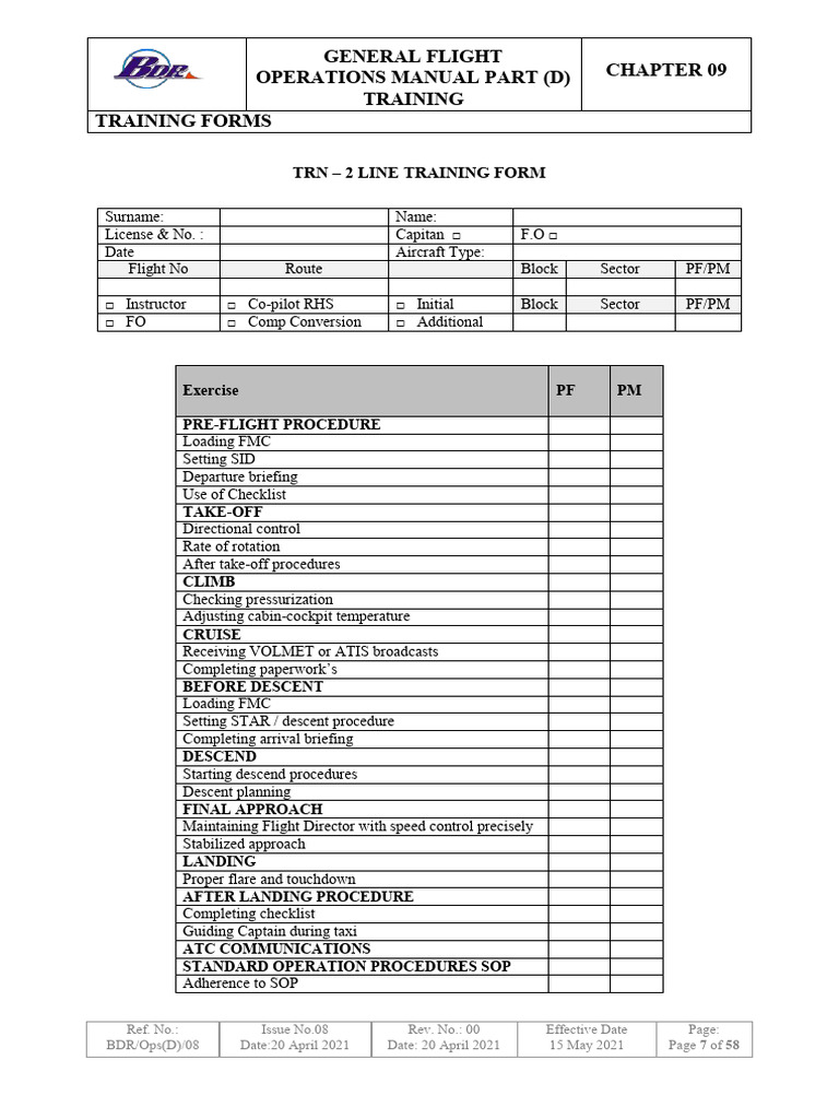 Line Training Form | PDF