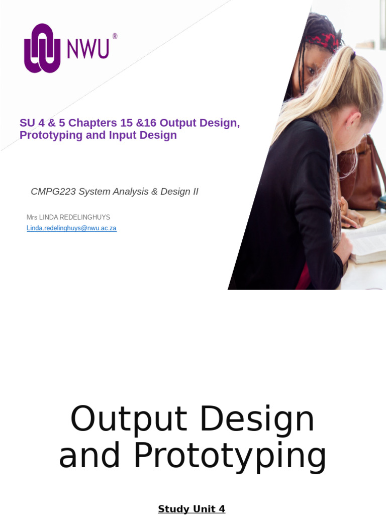 CMPG223Chapter 15_16 Output and Input Design and Prototyping 2024 | PDF