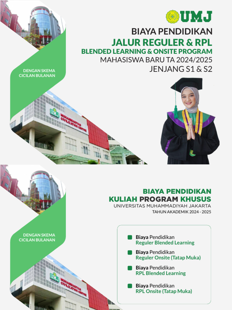 Biaya Pendidikan Jalur Reguler RPL UMJ 24 25 | PDF
