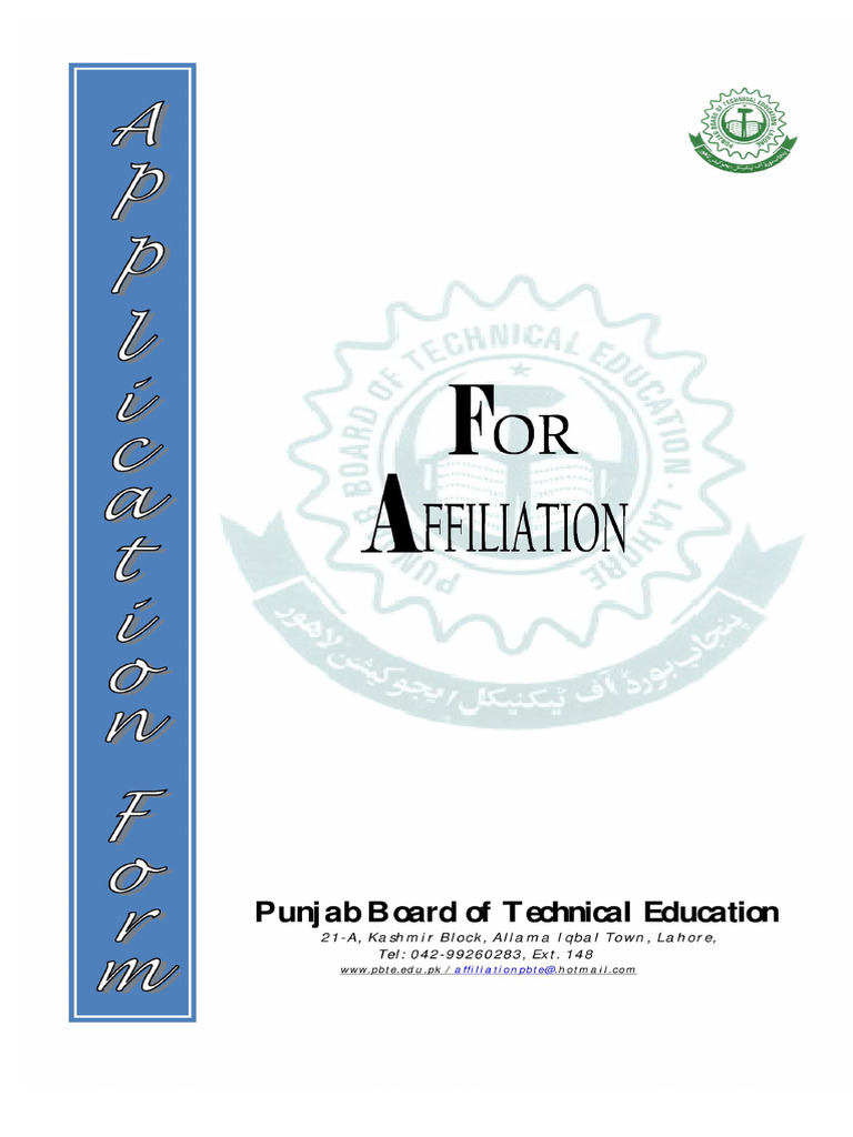 Affiliation Form for Foundation Institute | PDF