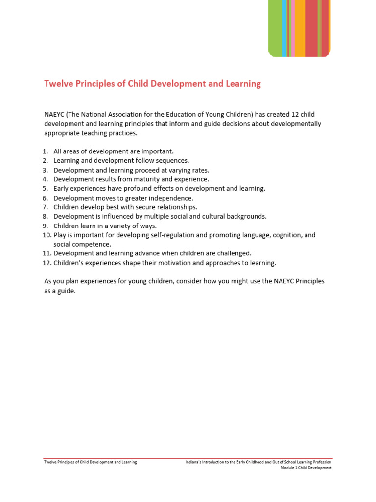 What Are The 5 Principles Of Child Development