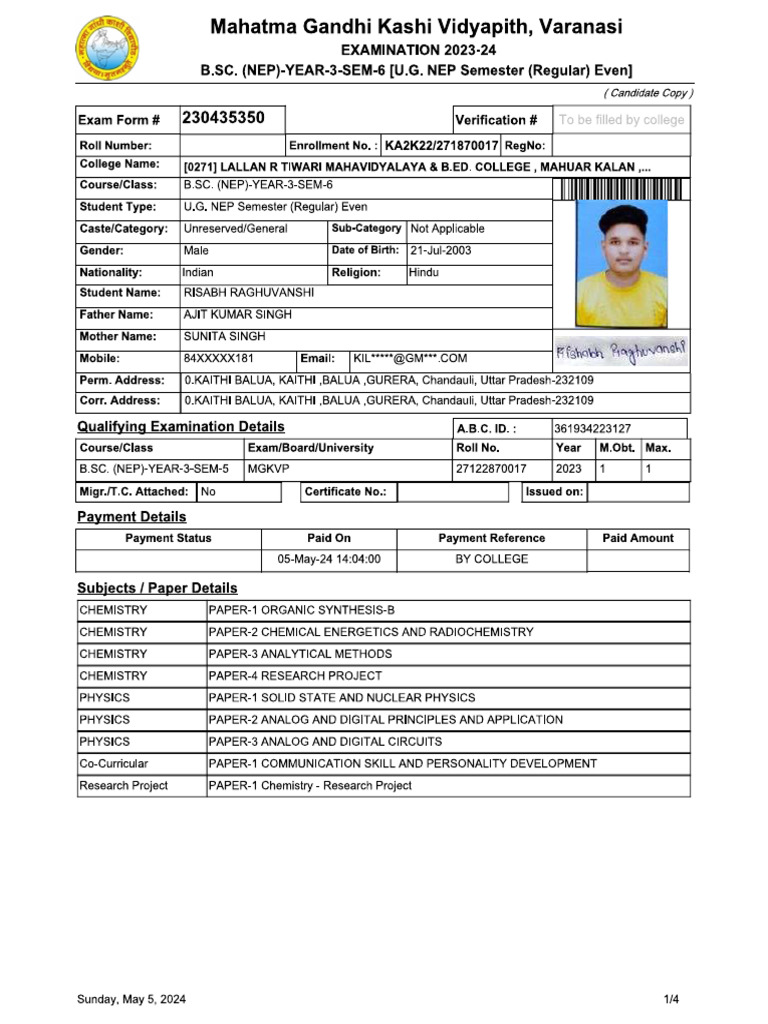 Form Examination | PDF