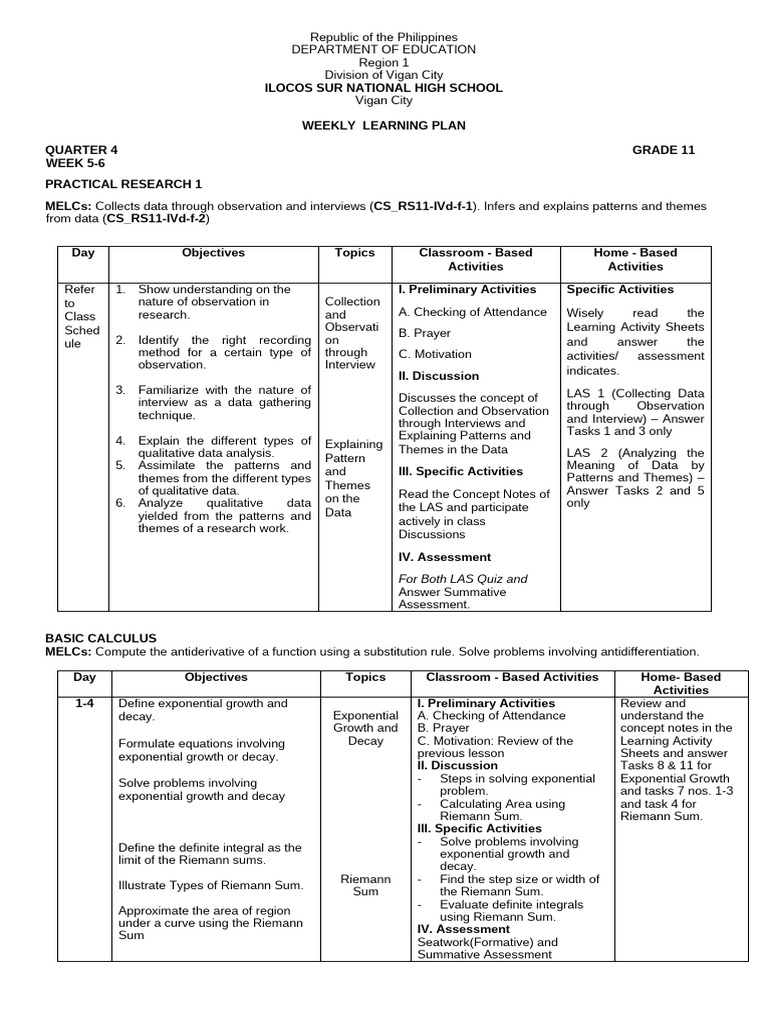 WLP - Week 5 6 - Stem 11 - Set A | PDF