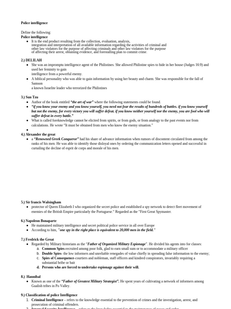 Police Intelligence JC New | PDF | Military Intelligence ...
