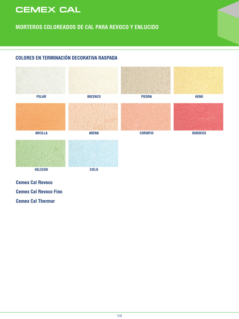 Cemex Cal - Carta de colores (Esp) - V.6.2. 2018 | PDF