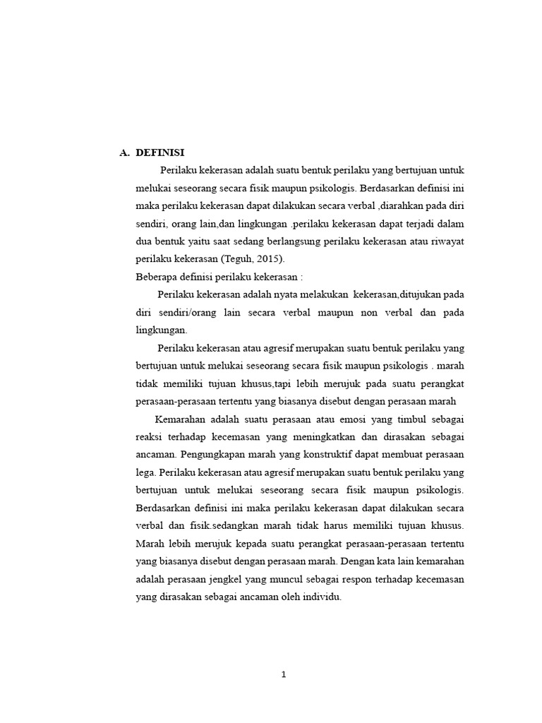Laporan Pendahuluan Perilaku Kekerasan Fiks Pdf