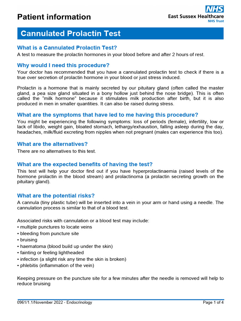Cannulated Prolactin Test: What Is A Cannulated Prolactin Test? Why ...